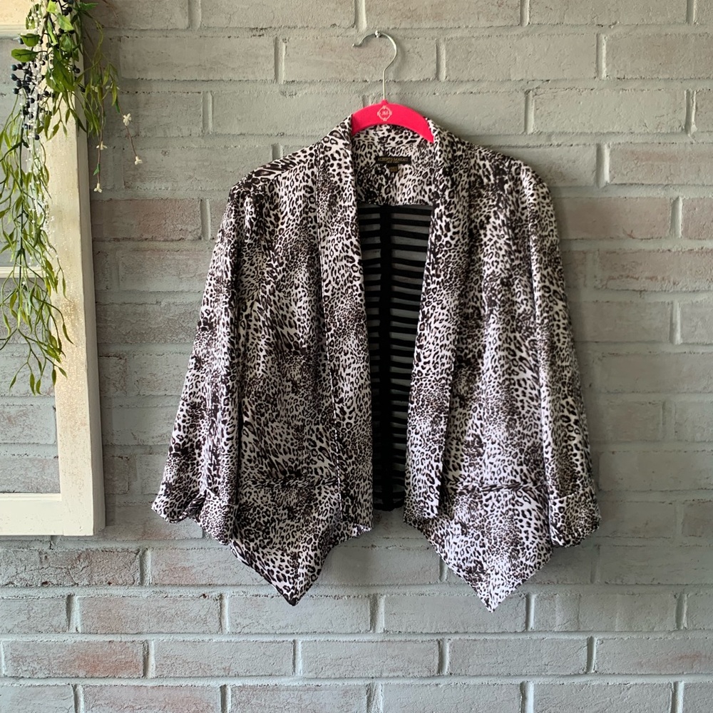 Alberto Makali Black Leopard Blazer, Size 10